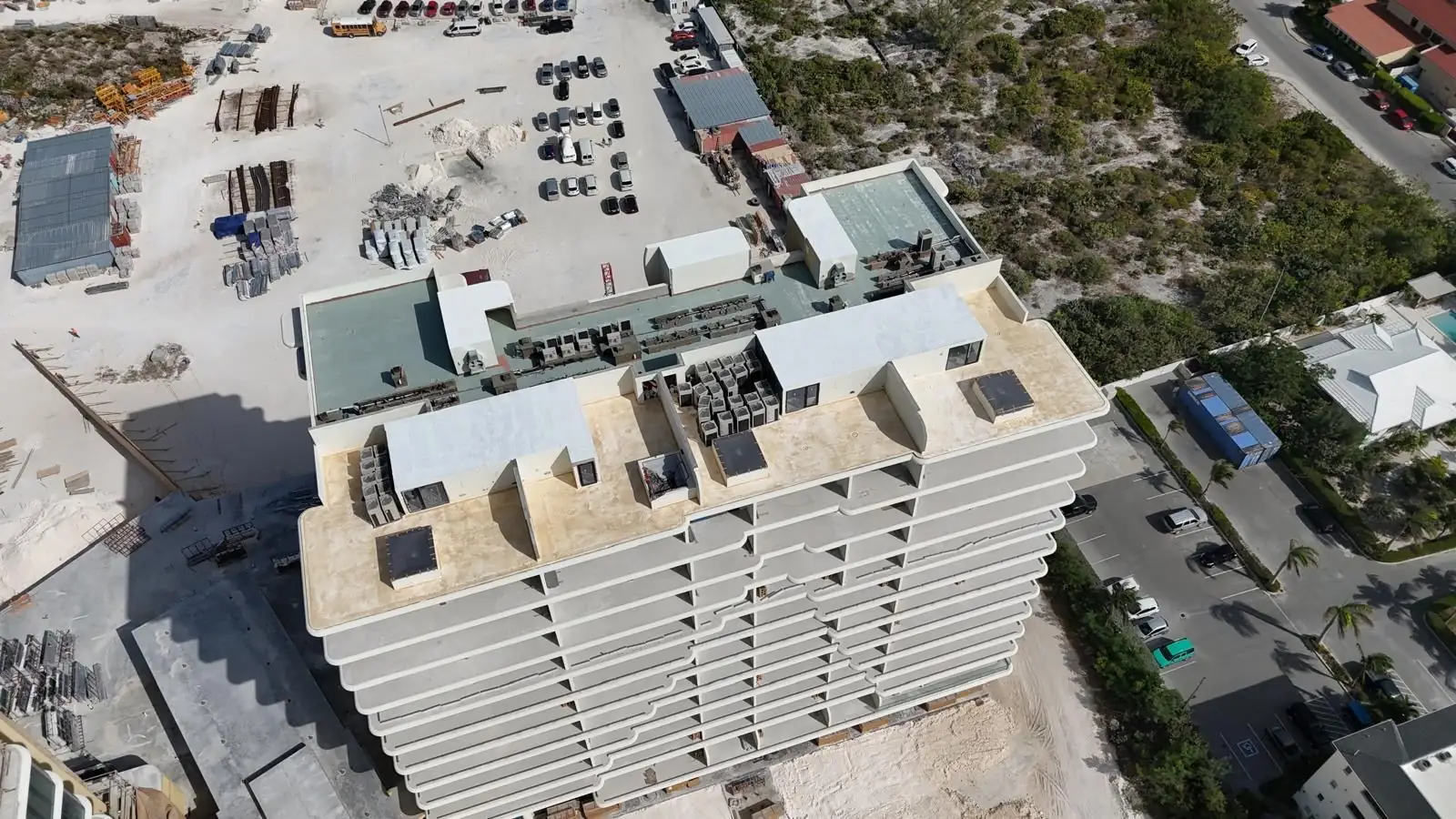 Drone view of the hotel building, St. Regis, Turks and Caicos