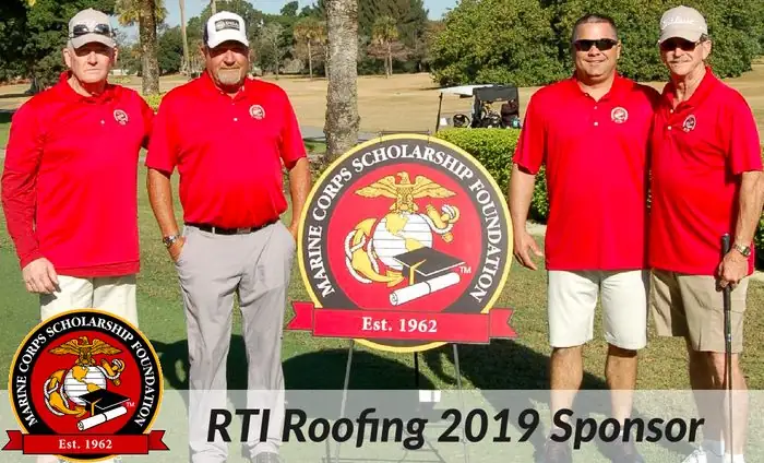 RTI Roofing team at a Marine Corps Scholarship Foundation event, RTI Roofing 2019 Sponsor
